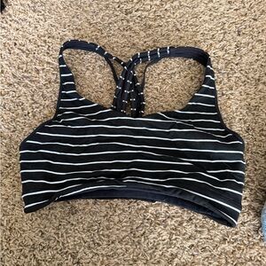 Athleta Black and White Strappy Sports Bra